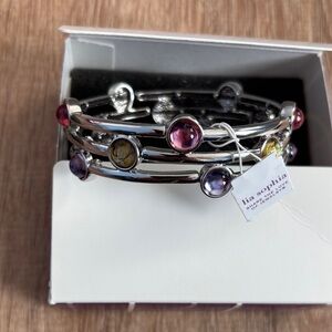 Lia Sophia Silver stretch Bracelet with Colorful stones